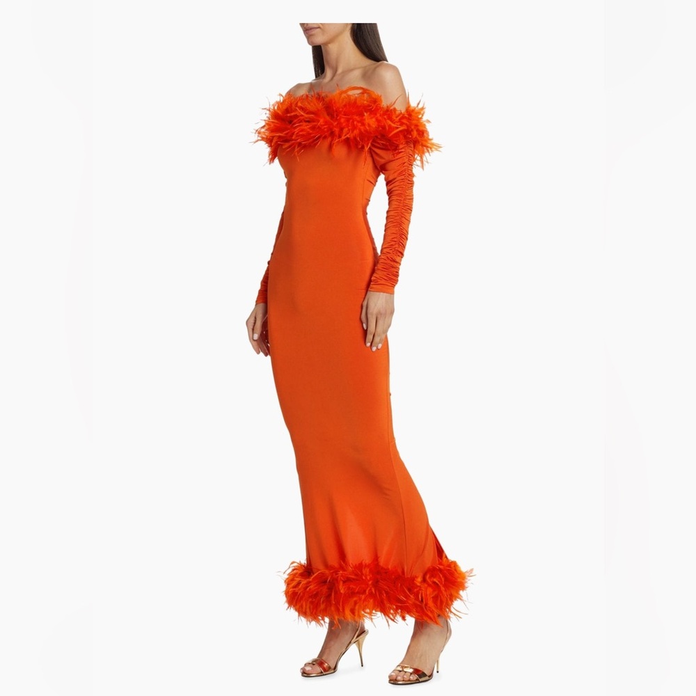 ❤️‍🔥 Claude Kameni - Ari Luxed Faux Feathered Gown ❤️‍🔥